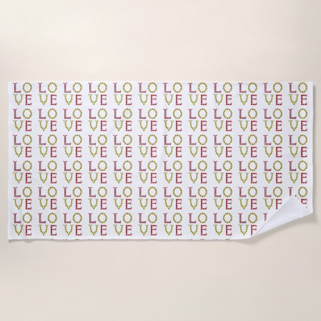 Liebe, rot und gelb strandtuch (Vorderseite)