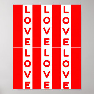 Liebe rot und weiß poster