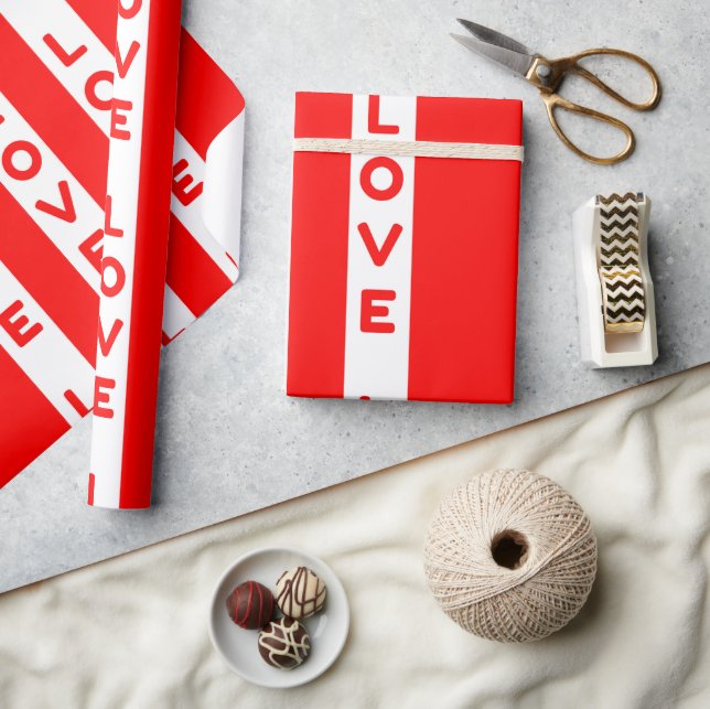 Liebe Rot-Weiß Geschenkpapier (Kunsthandwerk)