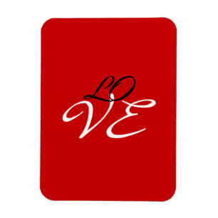 Liebe Rot Weiß Schwarz Grußkarte Magnet