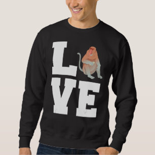 Liebe Rotbraune Hautfarbe Proboscis Affe Sweatshirt