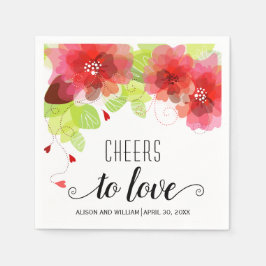 Liebe, rote Blume, Blumenhochzeit Serviette