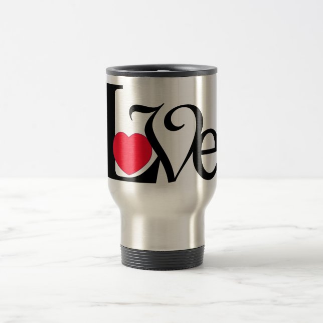 Liebe-rote Herz-Reise-Tasse Reisebecher (Mittel)