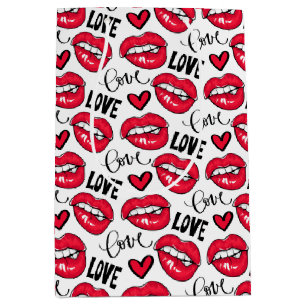 Liebe Rote Lippen Mittlere Geschenktüte