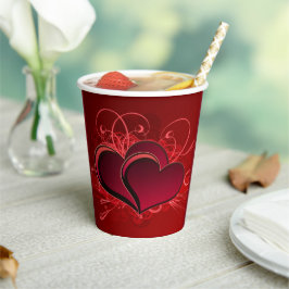 Liebe Rote Wirbel und Herzen Valentine Pappbecher