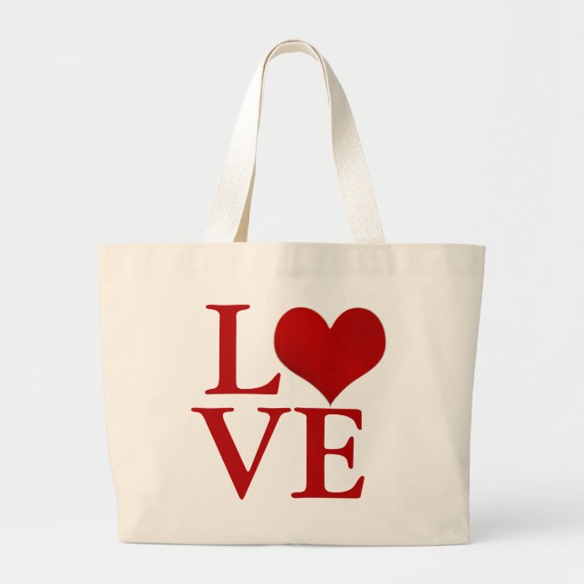 Liebe, roter heart/DIY Text Jumbo Stoffbeutel (Vorne)