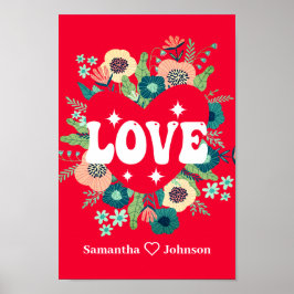 Liebe Roter Valentinstag Kunst Poster