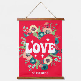 Liebe Roter Valentinstag Wandteppich Mit Holzrahmen