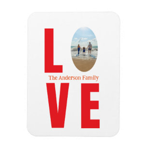 Liebe Rotes Foto Oval Magnet