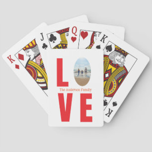 Liebe Rotes Foto Oval Spielkarten