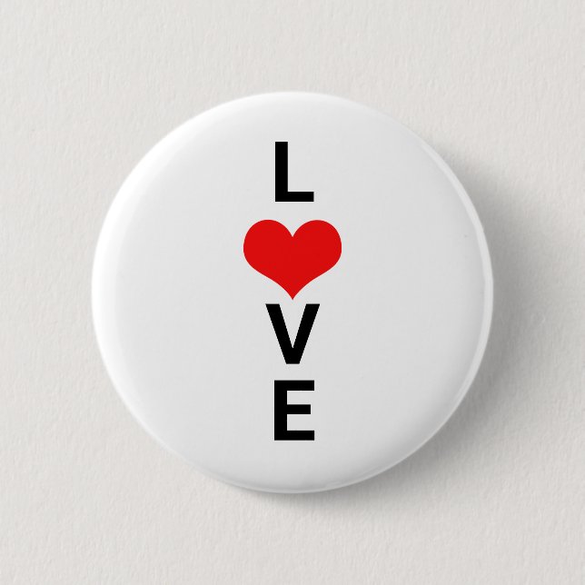 Liebe Rotes Herz Niedlich Valentinstag Hochzeiten Button (Vorderseite)