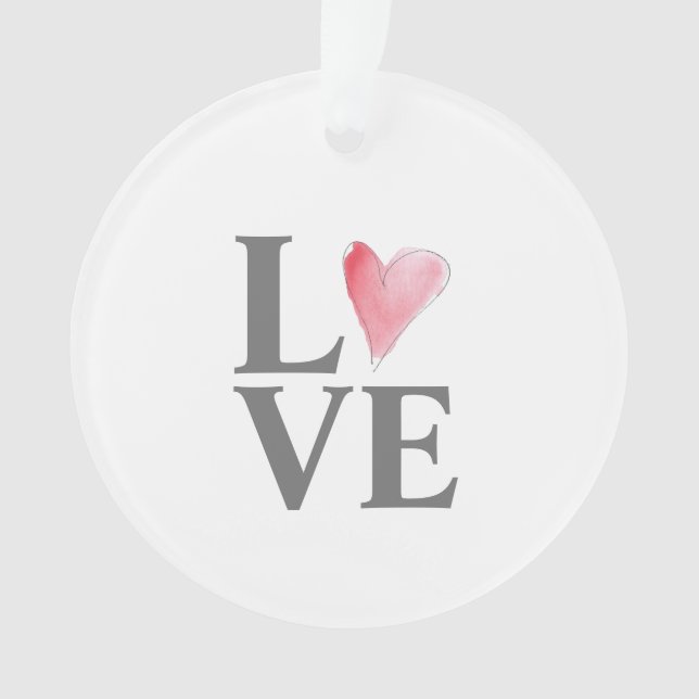 Liebe Rotes Herz Ornament (Vorderseite)