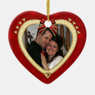 Liebe Rotes Herz Personalisiertes Foto Ornament