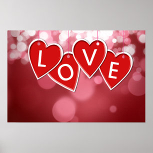 Liebe Rotes Herz schreiben Poster