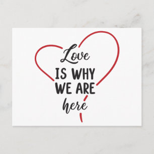 Liebe Rotes Herz Schwarz Weiß Hochzeit Brautschaue Postkarte