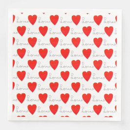 Liebe Rotes Herz Serviette