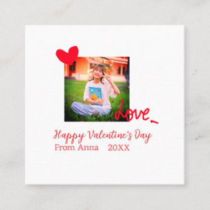 Liebe "Rotes Herz" - Valentinstag mit Fotonamento Quadratische Visitenkarte