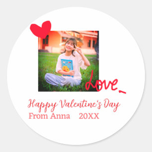 Liebe "Rotes Herz" - Valentinstag mit Fotonamento Runder Aufkleber