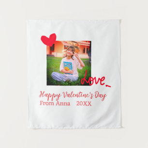 Liebe "Rotes Herz" - Valentinstag mit Fotonamento Wandteppich