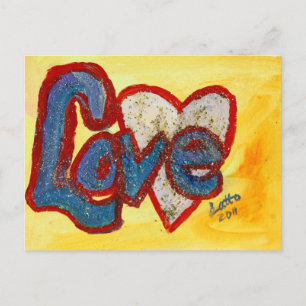 Liebe Rotes Rimmed Herz Postkarte