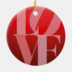 Liebe Rotes Rotes Rosa Keramik Ornament