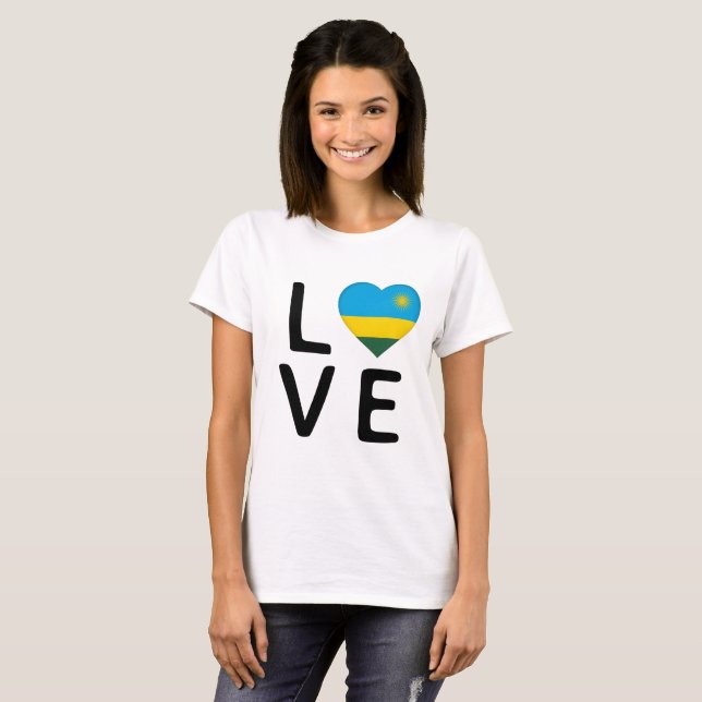 Liebe - Ruanda-Flagge T-Shirt (Vorne ganz)