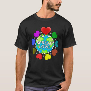 Liebe rund um die Welt Niedliche Regenbogenherzen T-Shirt