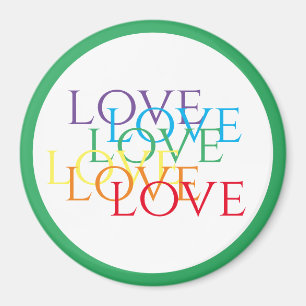 LIEBE Runde Magnet / Grün
