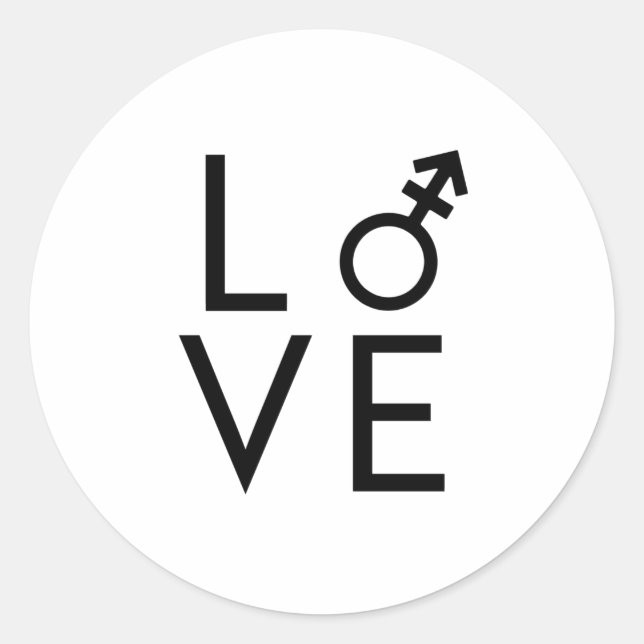 Liebe Runder Aufkleber (Vorderseite)