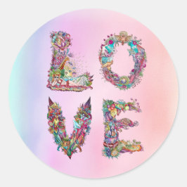 LIEBE RUNDER AUFKLEBER