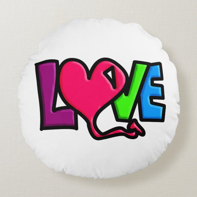 Liebe Rundes Kissen (Vorderseite)