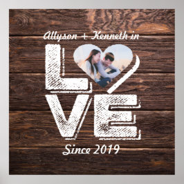 Liebe Rustikales Foto Poster