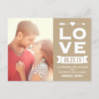 LIEBE Rustikales Shabby Chic | Save the Date Postk