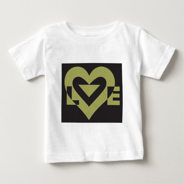 Liebe Sage Green auf Schwarz Baby T-shirt (Vorderseite)