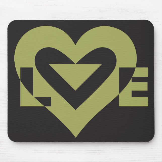 Liebe Sage Green auf Schwarz Mousepad (Vorne)