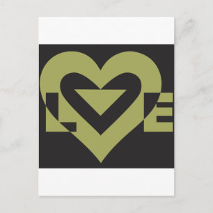Liebe Sage Green auf Schwarz Postkarte