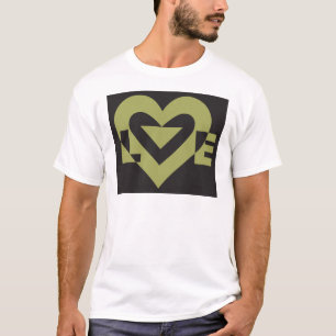 Liebe Sage Green auf Schwarz T-Shirt