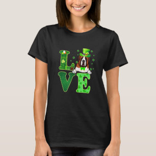 Liebe Saint Bernard Dog St Patrick S Day Dog T-Shirt