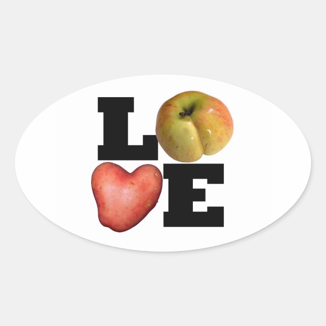 LIEBE-Sammlung Hefekartoffel Oval Aufkleber (Vorderseite)