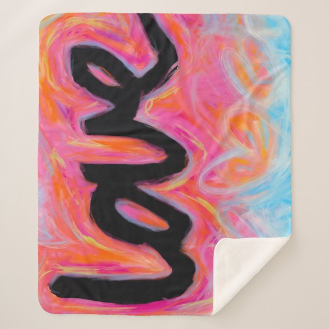 "LIEBE" Sammlung Sherpa Decke Sherpadecke (Vorderseite)