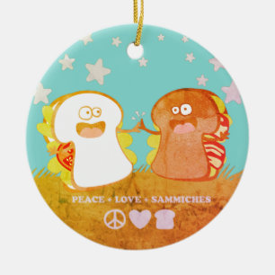 Liebe Sandwich lustiges Essen Weihnachtsschmuck