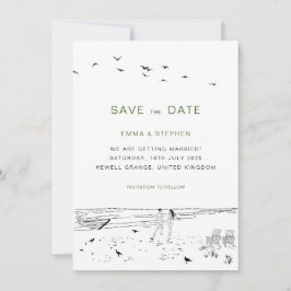 Liebe Sandy Beach Minimal Wedding Save The Date