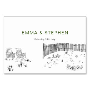 Liebe Sandy Beach Minimallinie Art Wedding Tischnummer