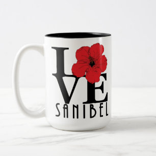 LIEBE Sanibel 15oz Roter Hibiskus Zweifarbige Tasse