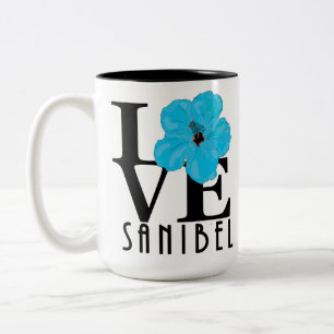 LIEBE Sanibel Blue Hibiskus 15oz Zweifarbige Tasse