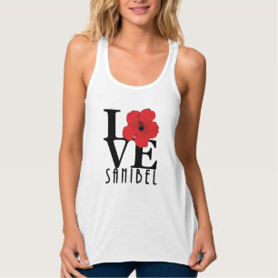 LIEBE Sanibel Red Hibiskus Tank Top