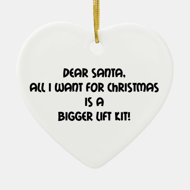 Liebe Sankt alle, die ich für Weihnachten will, Keramikornament (Vorne)