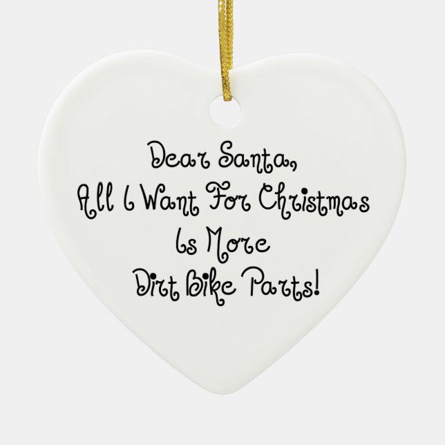 Liebe Sankt alle, die ich für Weihnachten will, Keramikornament (Vorne)