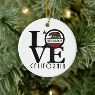 LIEBE Santa Barbara Kalifornien Keramik Ornament