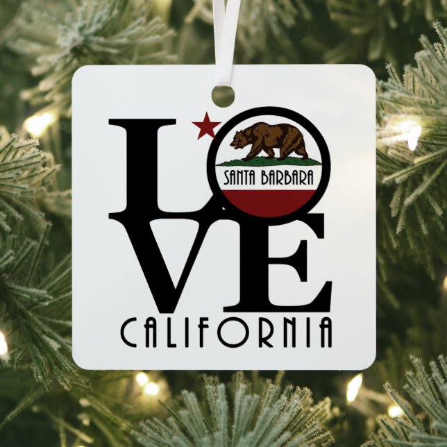 LIEBE Santa Barbara Kalifornien Ornament Aus Metall (InSitu)